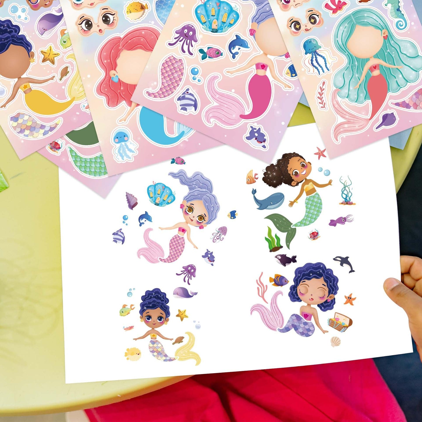 24 Sheets Make Your Own Mermaid Princess Stickers Make A Face Stickers For Kids Toddlers With Mermaid Diy Craft Stickers Kids Pa