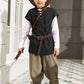 Boys Renaissance Pirate T Shirts Viking Medieval Sleeveless Lace Up Costume Scottish Cotton Tank Tops