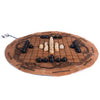 Handcrafted Viking Hnefatafl Set - 100% Genuine Ox-Bone Pieces, Premium Leather Mat, Black - Norse Tradesman, Easy Storage & Travel