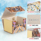 Uaono Card Deck Box For Yugioh, Trading Card Storage Box Holds 120+ Sleeved Commander Deck, Pu Leather Card Box Suits Tcg Magic Cards With 2 Dividers (Light Yellow,Puzzle)