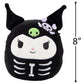 Squishmallows 8' Skeleton Kuromi - Officially Licensed Kellytoy Halloween Sanrio Plush - Collectible Soft & Squishy Stuffed Animal Toy - Add To Your Squad - Gift For Kids, Girls & Boys - 8 Inch