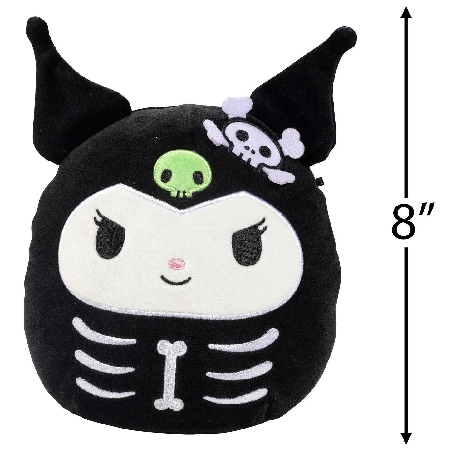 Squishmallows 8' Skeleton Kuromi - Officially Licensed Kellytoy Halloween Sanrio Plush - Collectible Soft & Squishy Stuffed Animal Toy - Add To Your Squad - Gift For Kids, Girls & Boys - 8 Inch