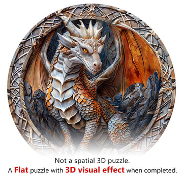 Wooden Puzzles For Adults, Wooden Flat Puzzles With 3D Visual Effect, Cave Dragon Puzzles, Unique Puzzles Gifts For Puzzle Lover (S-8.5 * 8.5In 100Pcs)