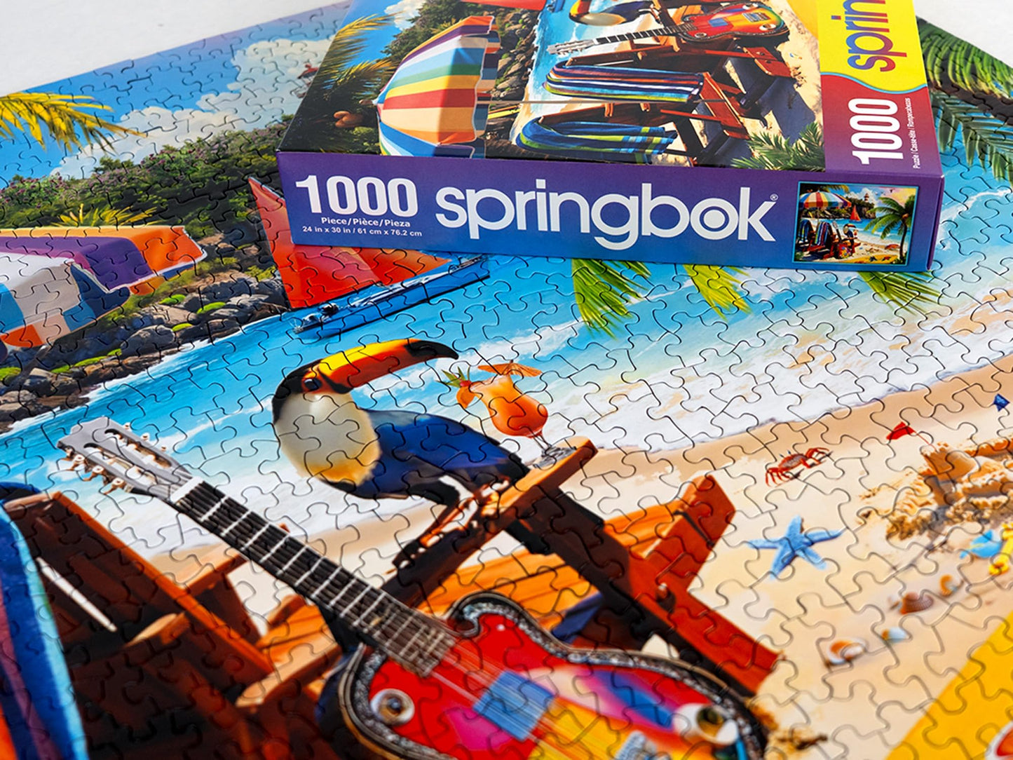 Springbok Tropical Paradise 1000 Piece Jigsaw Puzzle - Escape to a Tropical Paradise with This Colorful Beachside Image