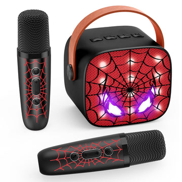 Boys Karaoke Microphone Machine Toys: Colorful Led Portable Bluetooth Speaker With 2 Wireless Mics Boy Toys Gifts For 4 5 6 7 8