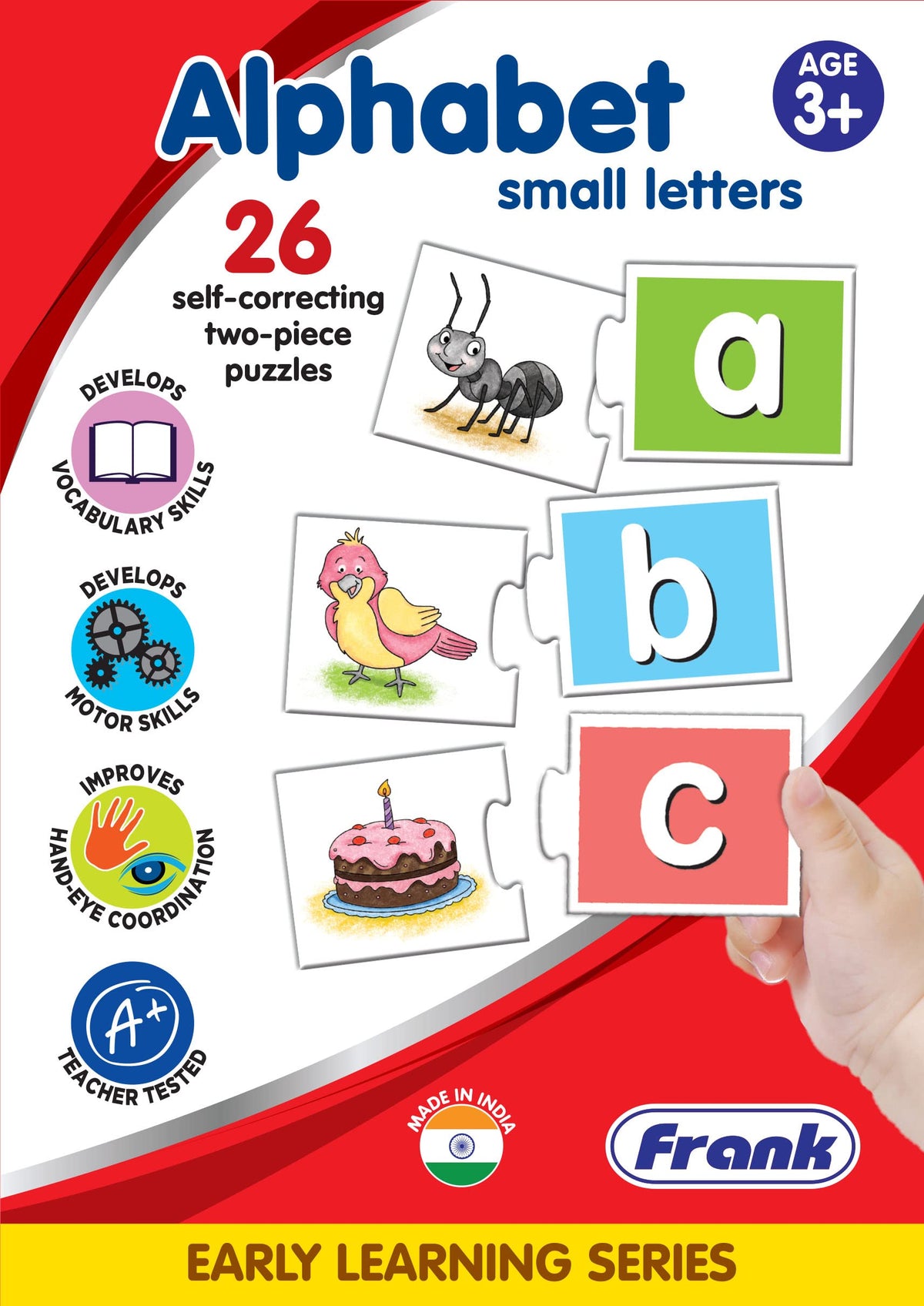 Frank Alphabet Small Letters Jigsaw Puzzles For Kids For Age 3, 4, 5, 6, 7 | Fun And Educational Toys | Brain Booster Puzzle Gam