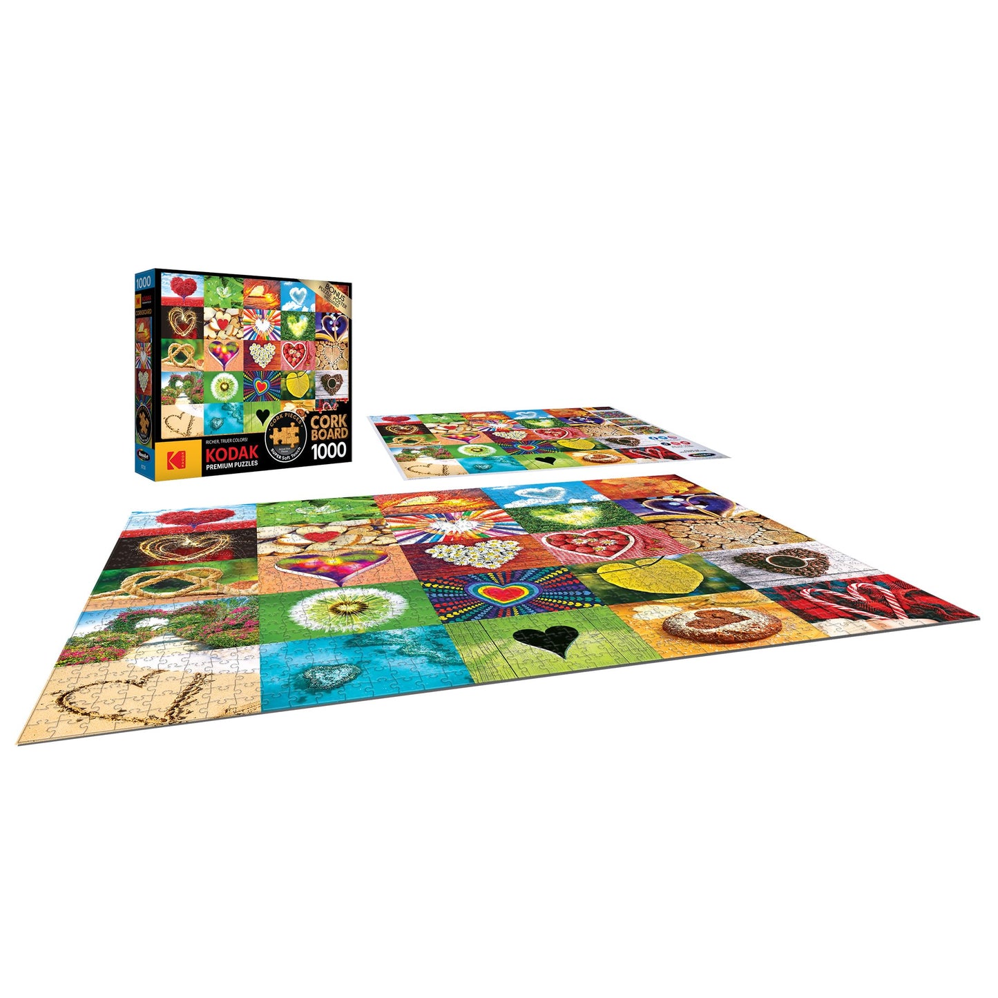 RoseArt 1000 Piece Jigsaw Puzzle - Kodak Premium Cork - Multi-colored - Love is Everywhere - Model 8720ZZF