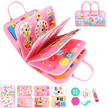 Hooku Busy Board For 1 Year Old, Montessori Toys For 2 Year Old, Baby Sensory Toys For Toddlers 1-3, Fine Motor Toys, Toddler Travel Toys, Toddler Learning Activities,Birthday Gifts For Baby Boy Girl