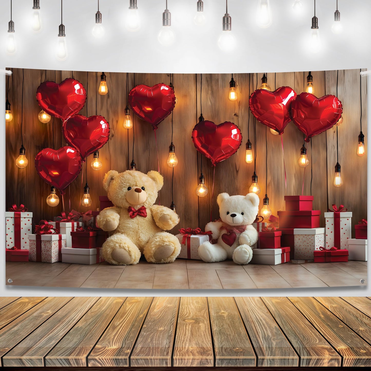 KatchOn, Valentines Day Backdrop - XtraLarge, 72x44 Inch | Valentines Backdrops for Photography | Happy Valentines Day Banner, V