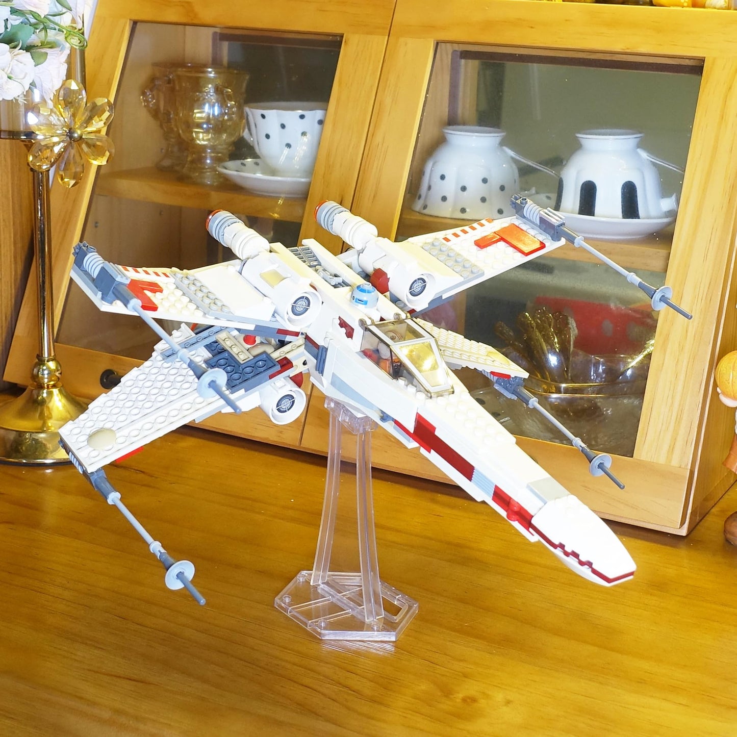 Brickvisions Display Stand For Lego 9493 75273 75301 75102 75218 X-Wing Starfighter, 75347 Tie Bomber, 75316 Mandalorian Starfig