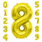 Number Balloon 40 Inch, Number Balloons Gold, Number 8 Balloon, Birthday Large Foil Gold Balloons, Birthday Party/Graduation/Ann