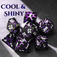 Soar Forge Metal Dice for DND - Beautiful Cracked Glitter Metal Dice Set - Polyhedral Dice Compatible with Dungeons and Dragons