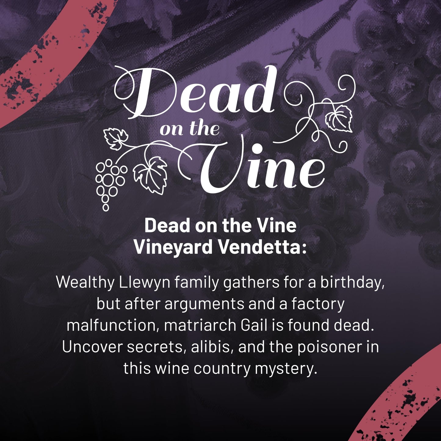 Hunt A Killer Murder Mystery Game - Dead on The Vine, Interactive Mystery Box, 2.2 x 13 inches, Purple, Cardboard, Model HAKVINE