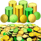 Sanwuta 600 Pieces St. Patrick's Day Gold Coins Plastic Gold Green Lucky Coins St Patricks Day Decorations 3 Leaf Clover Coins S
