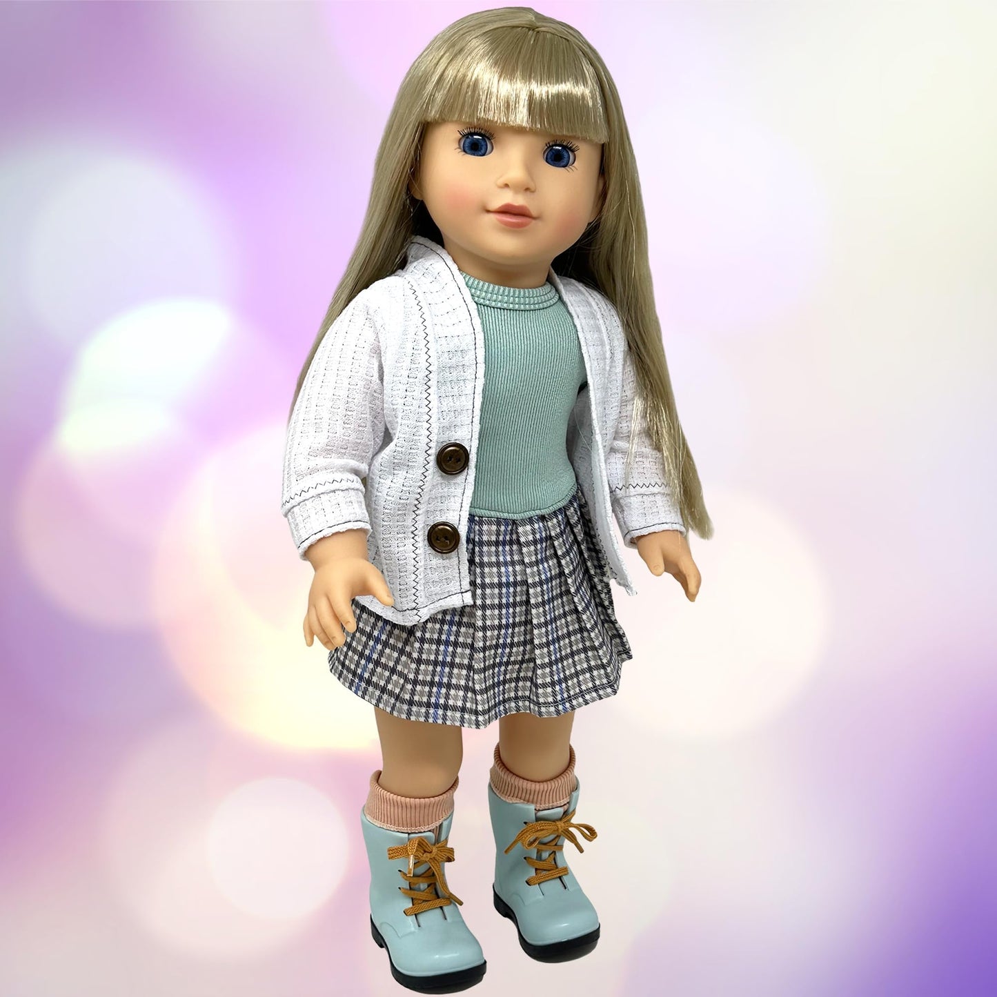 18 Inch Dolls With Soft Hair And Accessories – Soft Body Doll With Sleeping Eyes, Poseable Vinyl Arms & Legs, Dress Outfit – Cute 18' Doll Set For Girls - Original 18' Doll