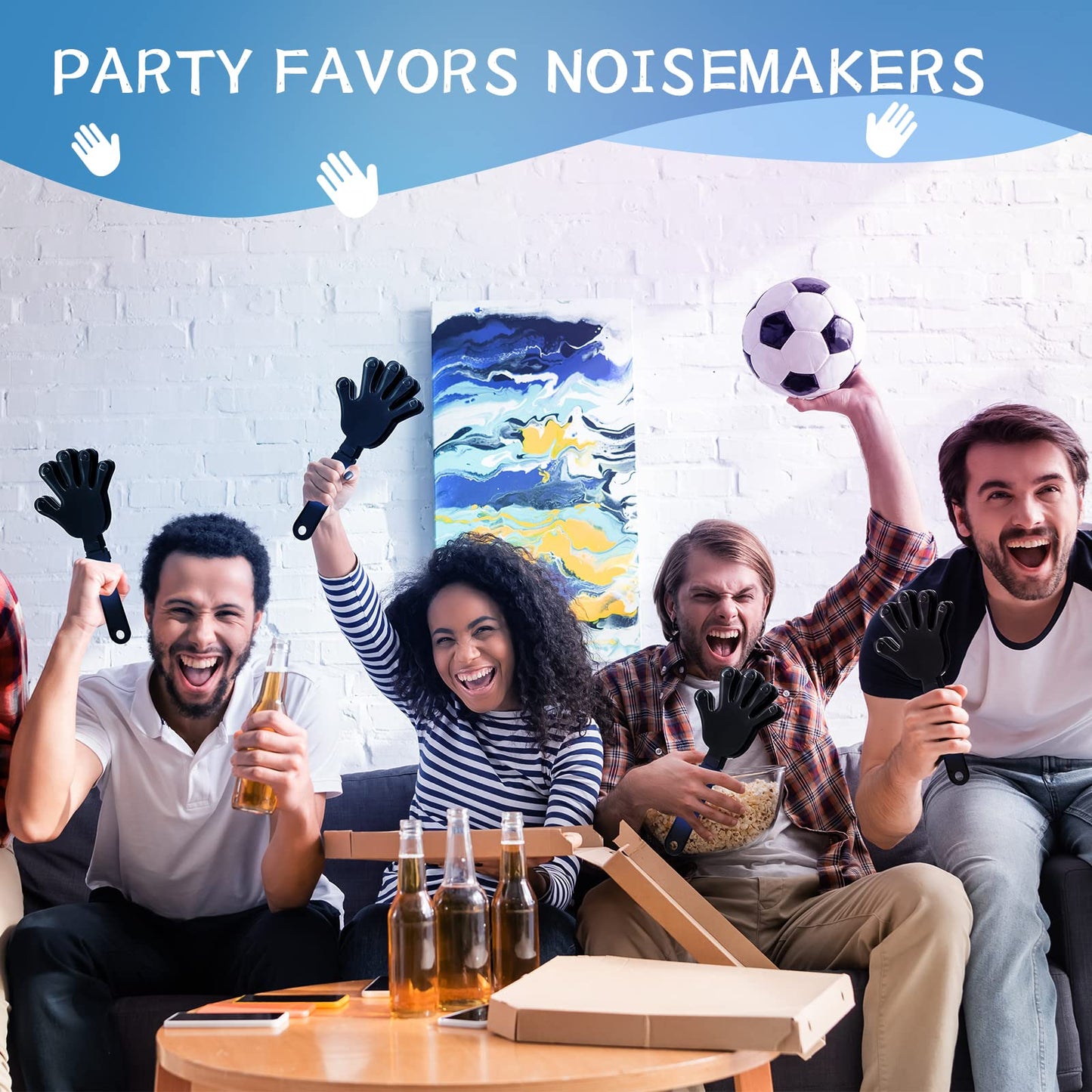 Zcysrlqin 24 Pieces Black Hand Clappers 7.5 Inch Clappers Noisemakers Noise Makers Party Favors Plastic Party Clapper For Sporti