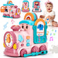 Musical Toy For 1 2 Year Old Girl Gifts,First Year Activity Musical Train With Talking Flash Cards Bilingual (En/Es), Educational Learning Toys For Toddlers, Baby Toys 12-18 Months Girl Easter Gifts