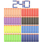 Kiseer 240 Pcs Colorful Refill Darts Bullets Ammo Pack For Nerf N-Strike Elite Series Blasters