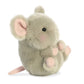 Aurora® Round Rolly Pet™ Frisk Mouse™ Stuffed Animal - Adorable Companions - On-The-Go Fun - Gray 5 Inches