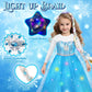 Luucio Light Up Frozen Princess Dress Up Costume With Accessories For Little Girls 3-10 Years, Girls Birthday Christmas Dress