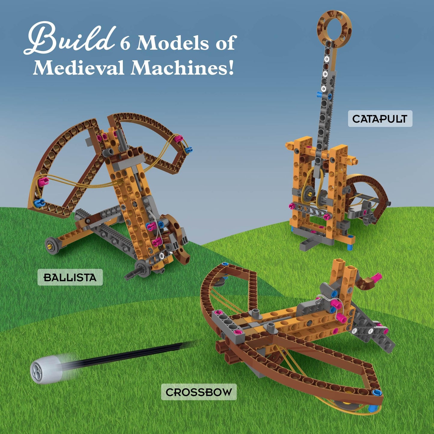 Thames & Kosmos Catapult Engineering STEM Kit, Build 6 Models, Medium Size, Plastic, Age 8+