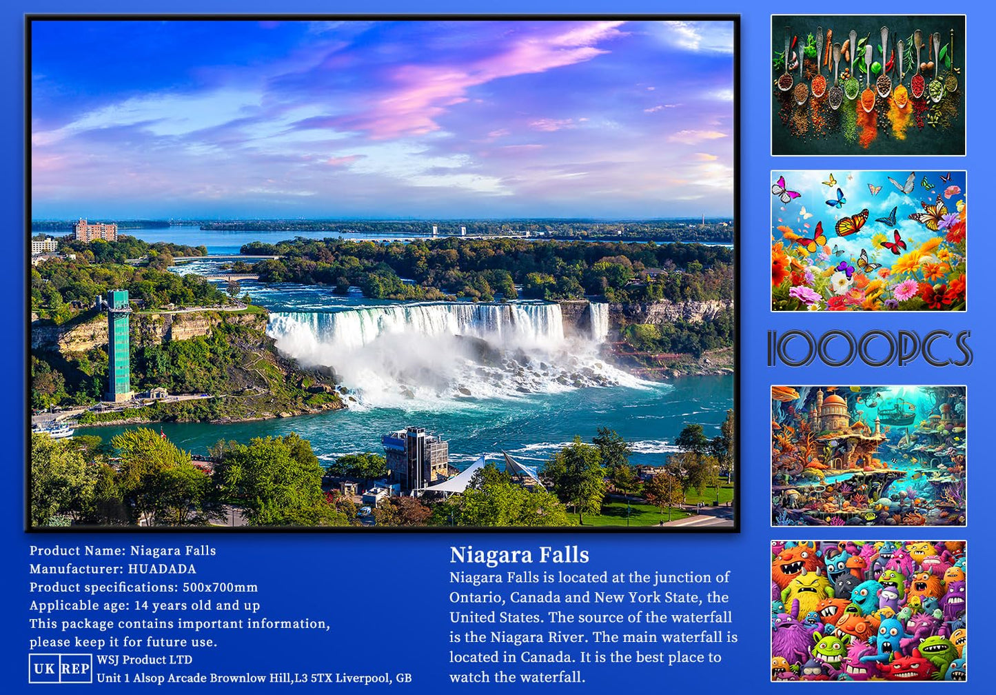 Jigsaw Puzzles for mature-themeds 1000 Piece Puzzle for mature-themeds 1000 Pieces Puzzle 1000 Pieces-Niagara Falls