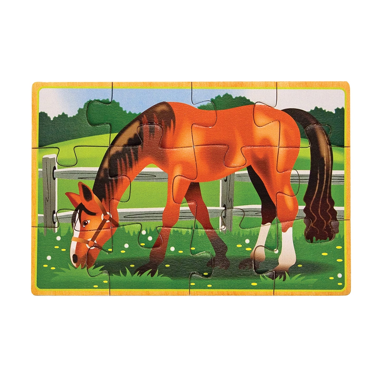 Melissa & Doug Farm 4-In-1 Wooden Jigsaw Puzzles In A Storage Box (48 Pcs Total), 12