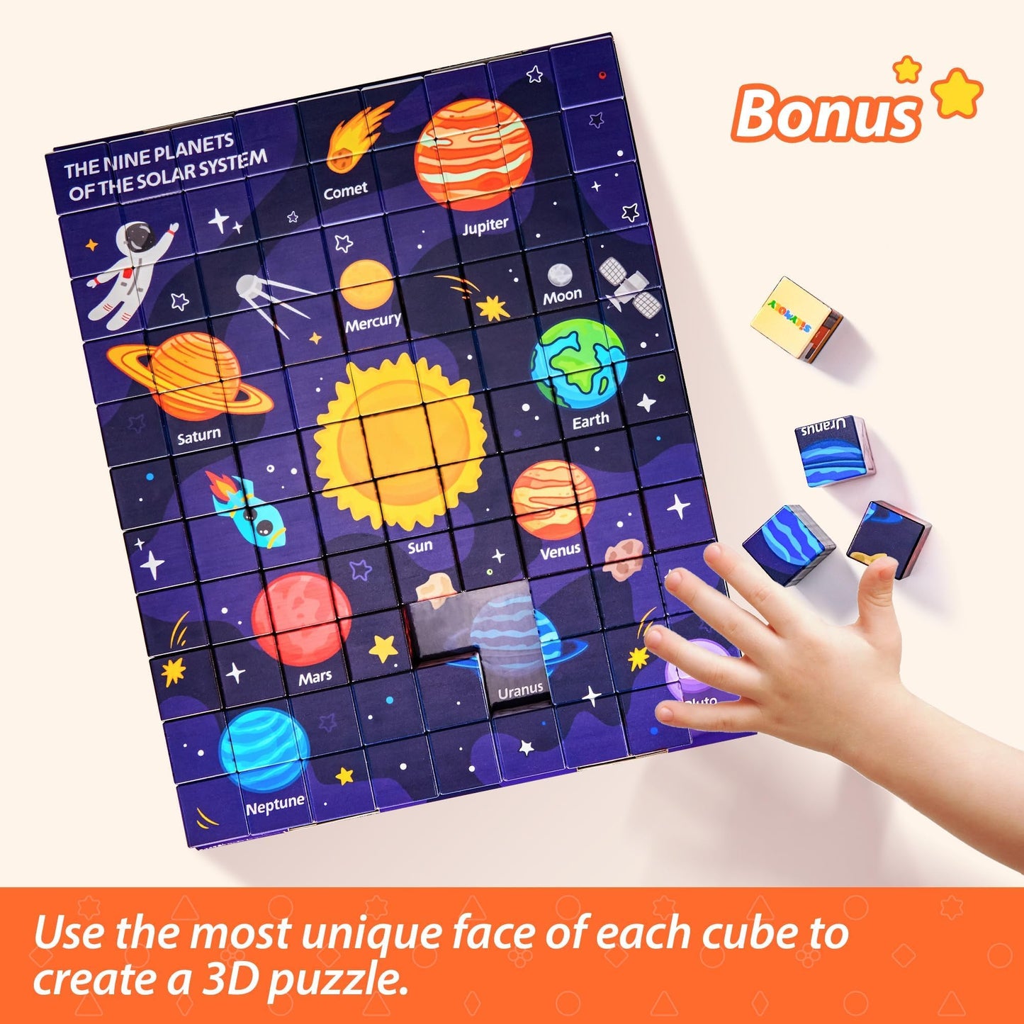 Silymoly Magnetic Blocks Space Exploration Editon Set Magnetic Building Blocks Stem Montessori Sensory Toys Age 3-5 4-8 5-7 Gift