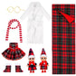 8 Pcs Christmas Elf Clothes Outfits Accessories Include Mini Doll Sleeping Bag Bathrobe Skirt Glasses Boots Red And White Striped Scarf For Christmas Stocking Stuffers Decorations