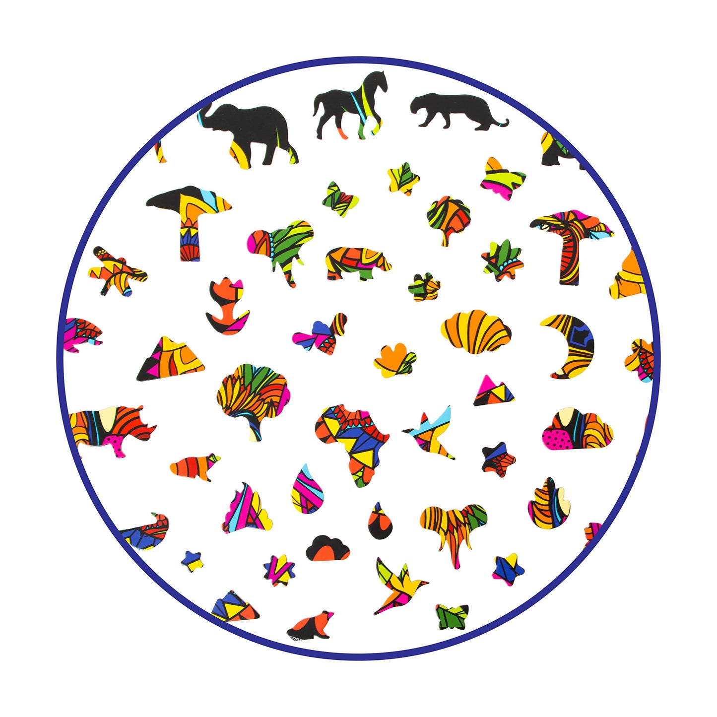Hidden Shapes - Lion - Jigsaw Puzzle For Adults - 300 Pieces - Hand Drawn - 75 Unique Hidden Shapes - Great Gift For Mom, Dad, Teens, Men And Women