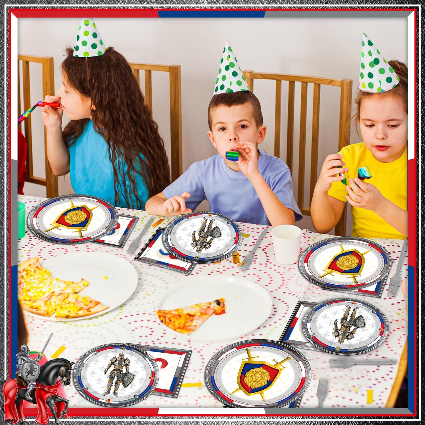 96 Piece Medieval Party Decorations Castle Birthday Paper Plates And Napkins Knights Party Birthday Supplies Favors For Boys And