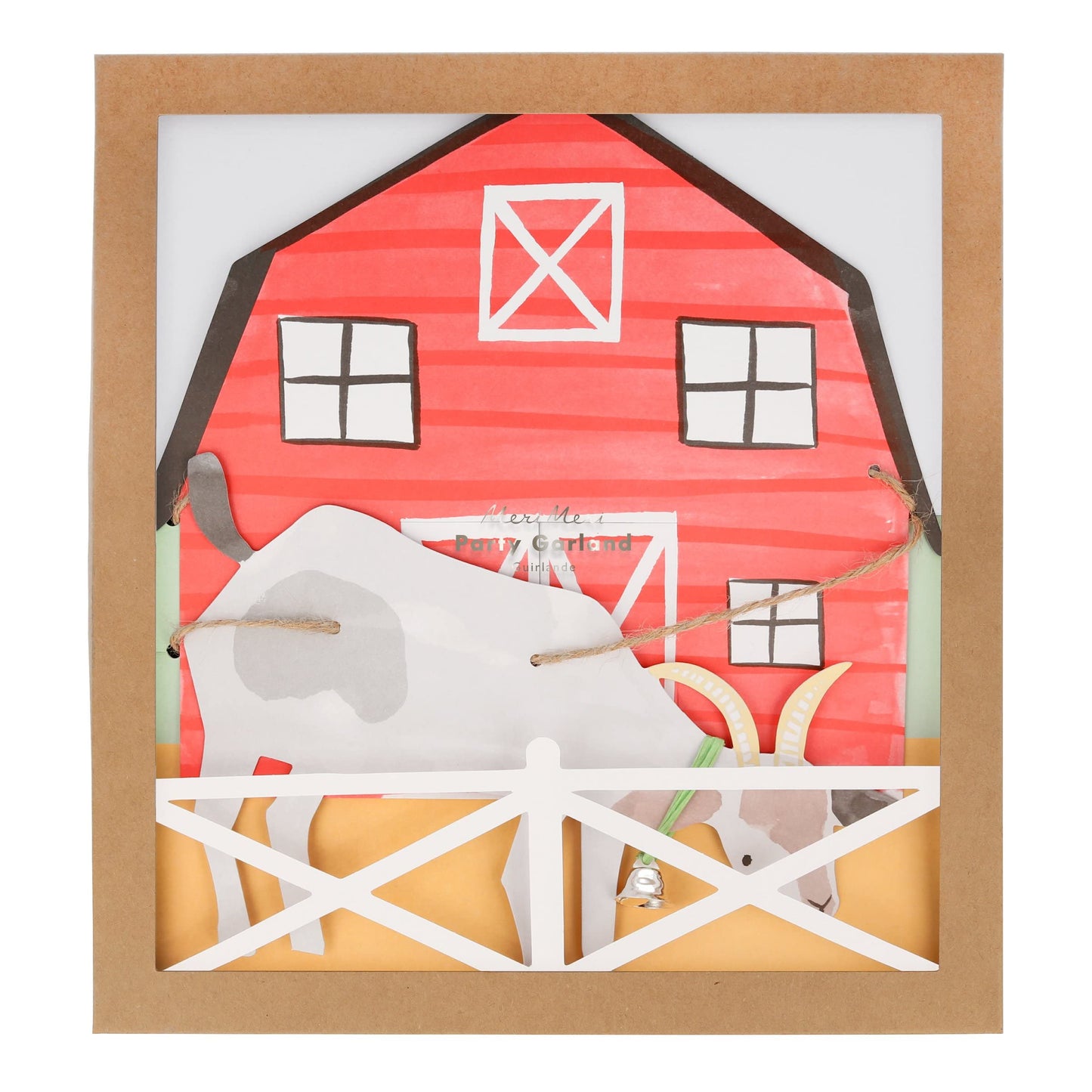 Meri Meri On The Farm Party Banner (Pack of 1), 10 Party Garland Including Excess Cord