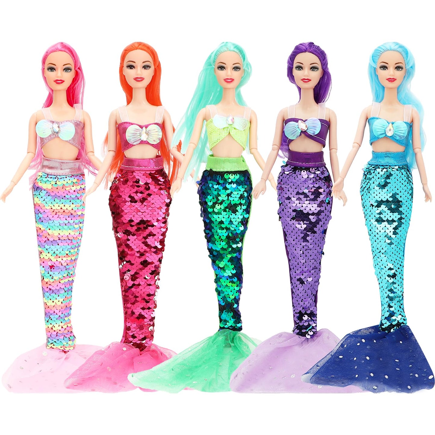 Onest 5 Sets 11.5 Inches African American Dolls Include 5 Pieces Black Girl Dolls, 5 Pieces Handmade Doll Clothes, 5 Pairs Of Doll Shoes