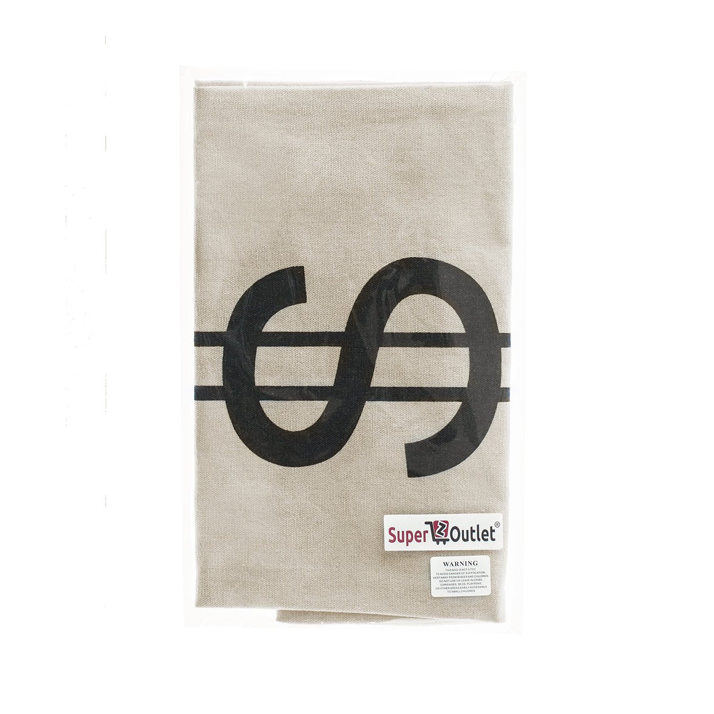 Super Z Outlet Large Canvas Natural Money Bag Pouch With Drawstring Closure And Dollar Sign Design For Toy Party Favors, Bank Robber Cowboy Pirate Theme, Carrying Case Sack