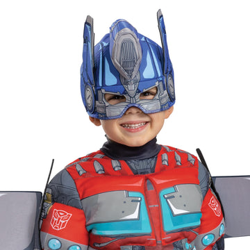 Disguise Optimus Prime Toddler Costume, Official Transformers Rise Of The Beasts Muscle Padded Costume And Mask, Size (3T-4T), Multicolor
