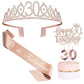 Bella Meri 30th Birthday Gifts for Women, 30th Birthday Tiara Crown, Sash, Cake Toppers,Birthday Candles, 30 Birthday Decoration