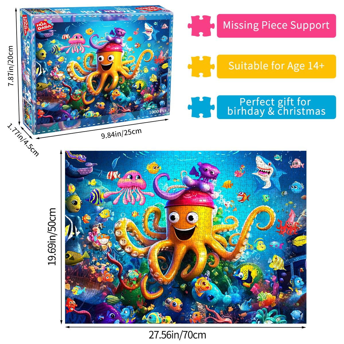 Jigsaw Puzzles for mature-themeds 1000 Piece Puzzle for mature-themeds 1000 Pieces Puzzle 1000 Pieces-Beautiful Colorful Ocean