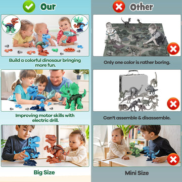 Laradola Dinosaur Toys for 3 4 5 6 7 8 Year Old Boys, Take Apart Dinosaur Toys for Kids 3-5 5-7 STEM Construction Building Kids