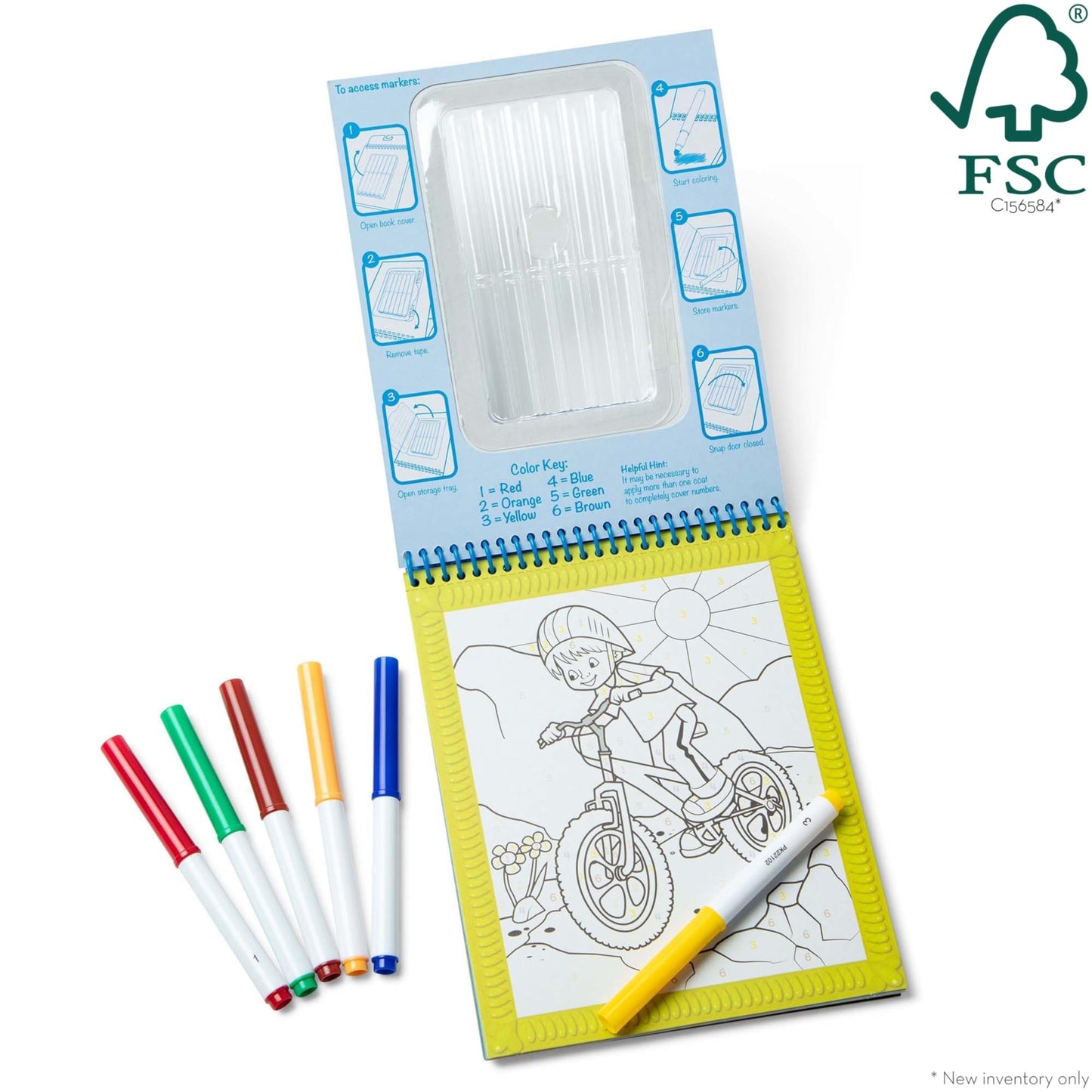 Melissa & Doug On the Go Color by Numbers Kids Design Boards: Playtime, Construction, Sports, and More - Party Favors, Stocking