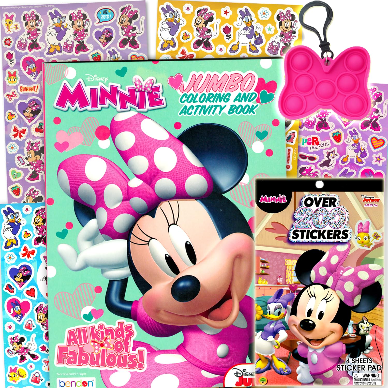 Bendon Minnie Mouse Coloring Activity Book and Sticker Set for Kids