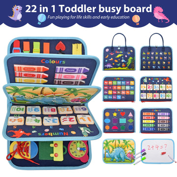 Silouka Busy Board Montessori Toys For Toddlers 1 2 3 4 Years Old, Busy Book For Toddlers 1-3 To Develop Fine Motor Skills, Trav