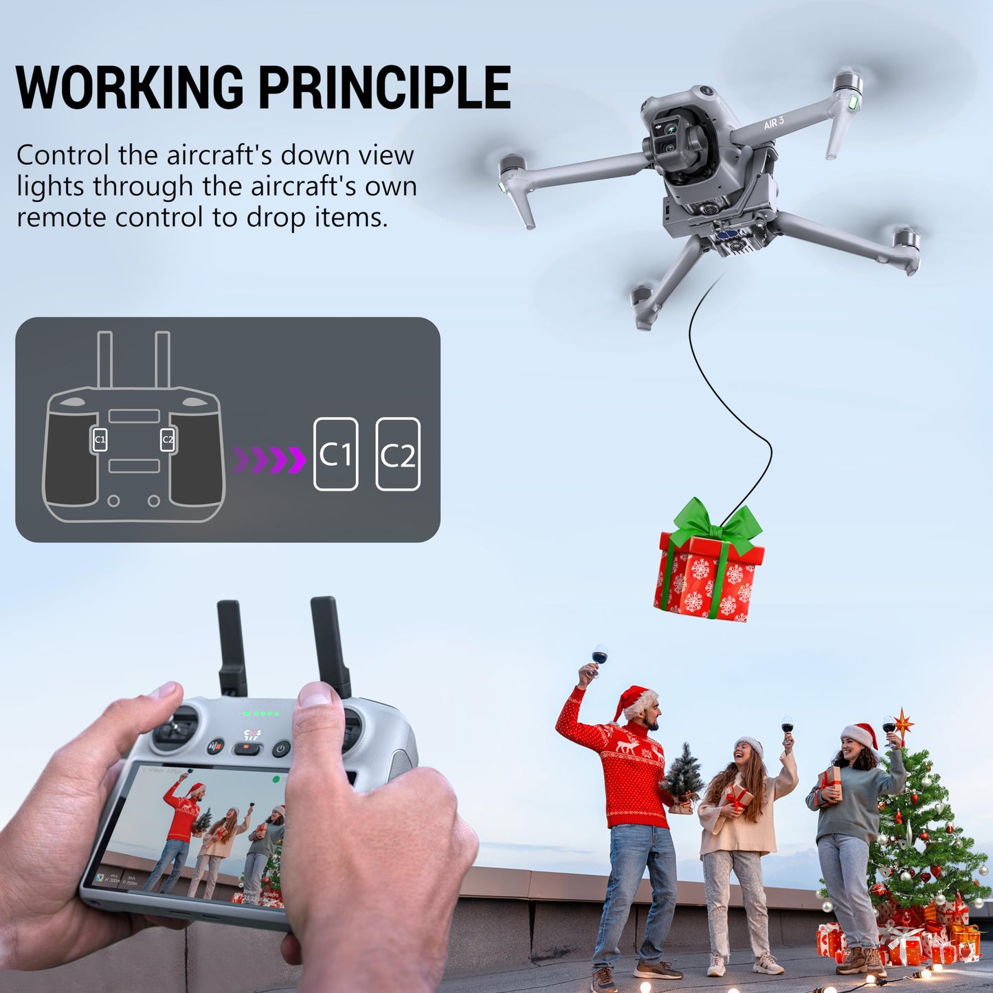 Tomat Air 3 Airdrop System Transport Delivery Release, Drop Device Drone Thrower Airdrop Dropping System For Dji Air 3 Accessori