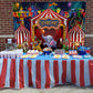 8X6Ft Red Circus Backdrop Amusement Park Tents Stratus Playground Carnival Carousel Kids Boy Girl 1St First One Birthday Party B