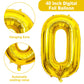 Isndare 40 Inch Number Balloons 40, Gold Helium Foil Number 40 Balloons, Large Number Balloon Age Balloon For Boys Girls Birthda