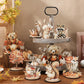 FYSUIMU 12Pcs Fall Woodland Animal Wood Table Sign Cute Autumn Forest Animal Wooden Cutouts with Base Tiered Tray Decor for Farm