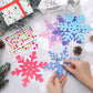 Jetec 30 Sets Snowflake Craft Kit for Kids DIY Winter Snowflake Make Your Own Snowflake Gem Sticker Pompoms Kits for Kids Winter