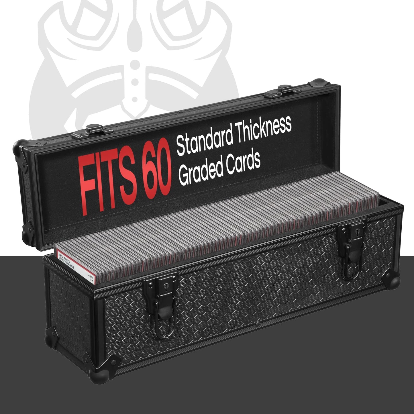 Graded Card Hard Storage Case | Fits 60+ Slabs | Designed For Sports Cards, Psa, Becketts, Bgs, Sgc, Cgc, Toploaders, One-Touch Etc. Strong Protection, Lockable Box, Including Foam Blocks