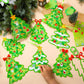 DoubleFill 48 Sets Christmas Tree Suncatchers Craft Kit Xmas Ornaments Stained Glass Christmas Window Crafts Kit for Classroom H