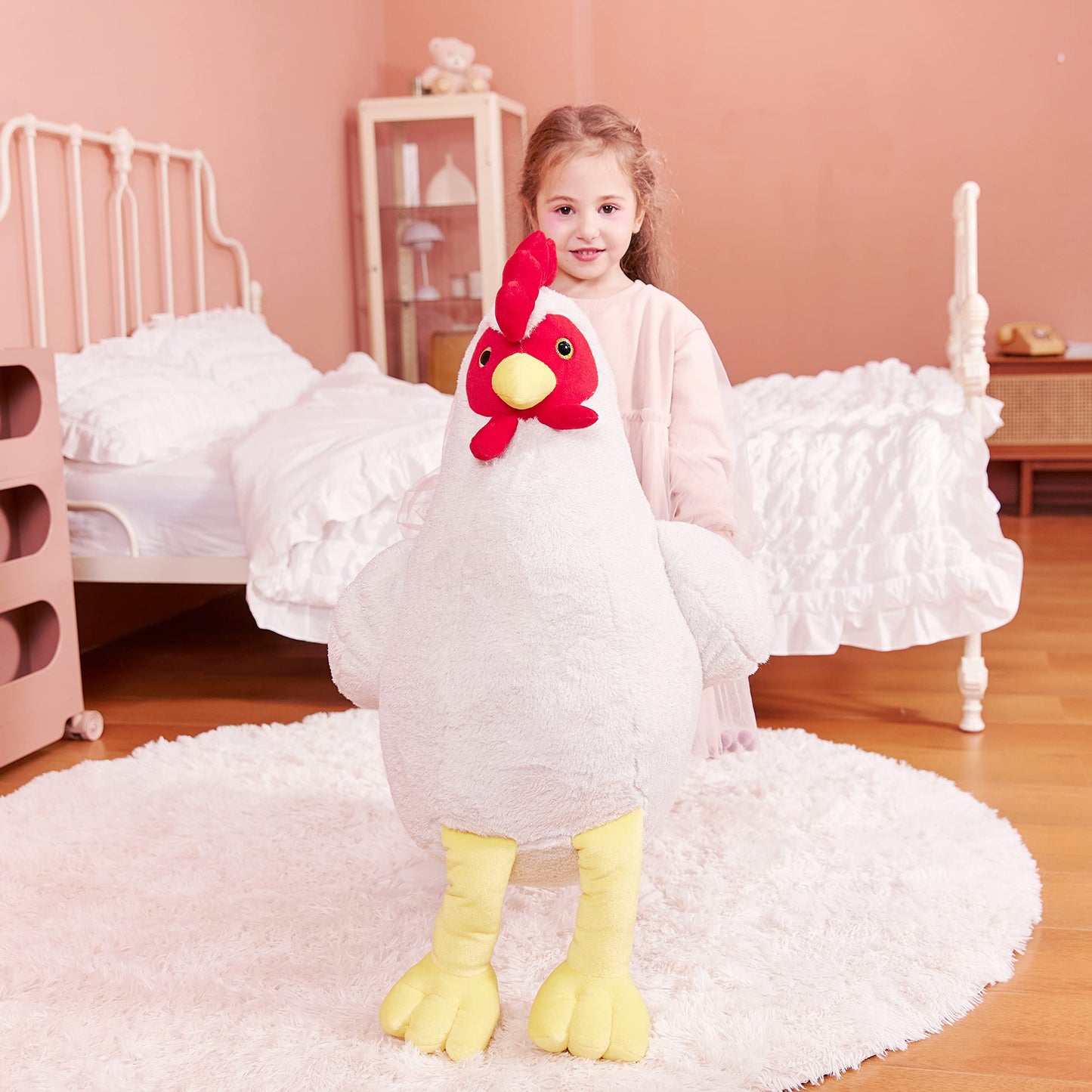 Ikasa Giant Chicken Stuffed Animal Plush Toy,23' Large Hen Henny Cute Jumbo Soft Toys,Huge Big Size Fluffy Plushy Fat Plushie,Gifts For Kids