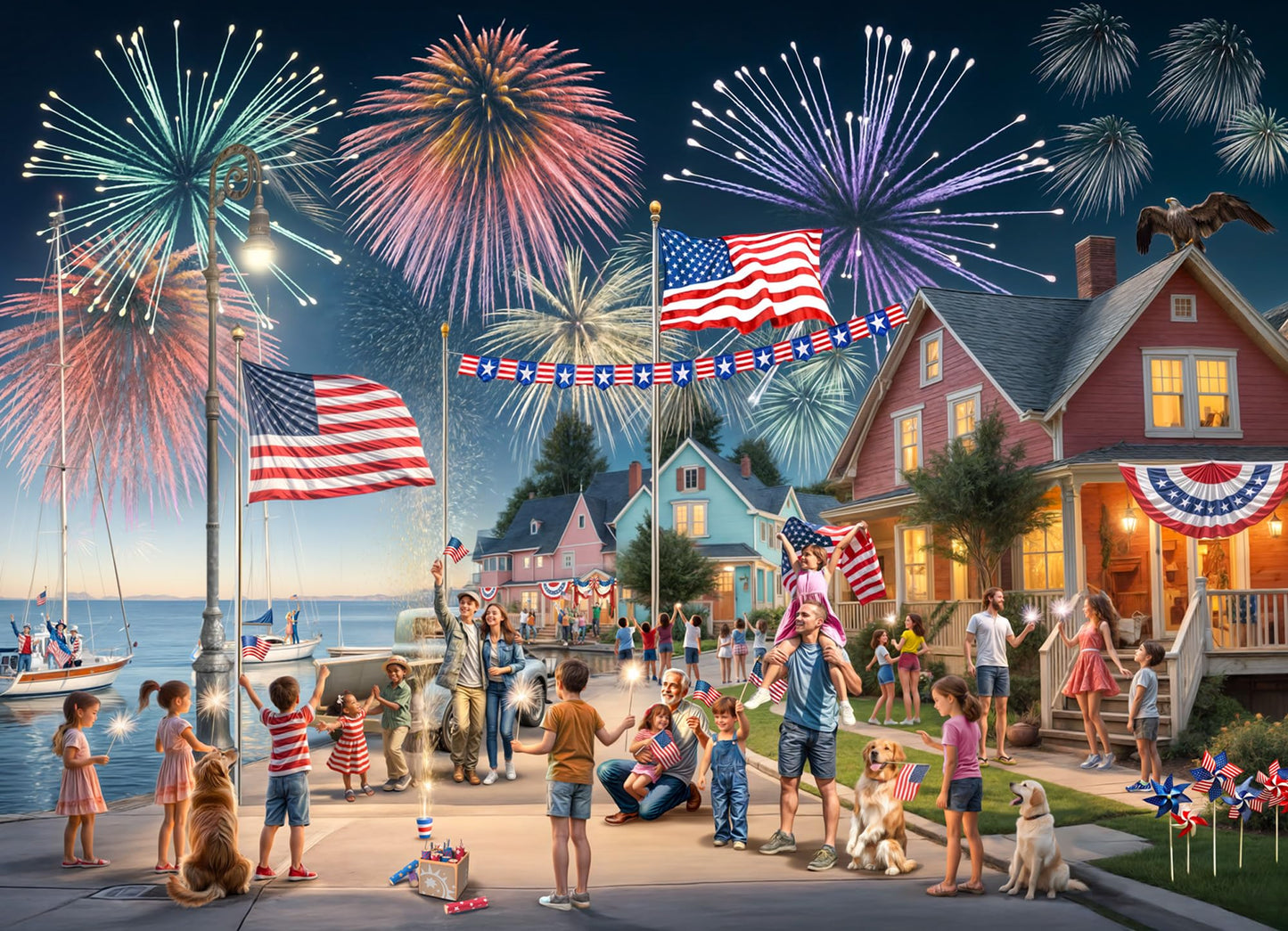 4th of July Jigsaw Puzzle 1000 Piece by Vermont Christmas Company - 4th of July Puzzles with Randomly Shaped Pieces - 26 5/8 x 19 1/4